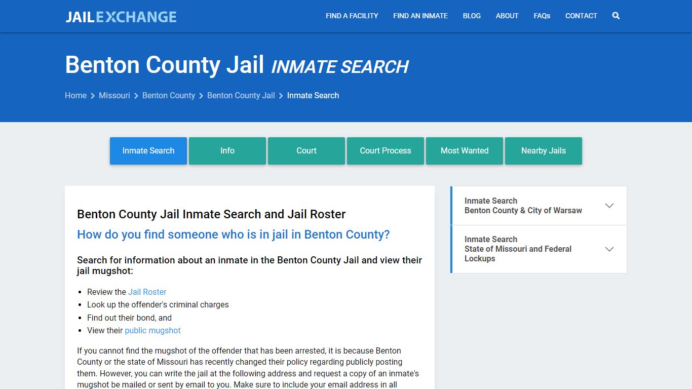 Inmate Search: Roster & Mugshots - Benton County Jail, MO
